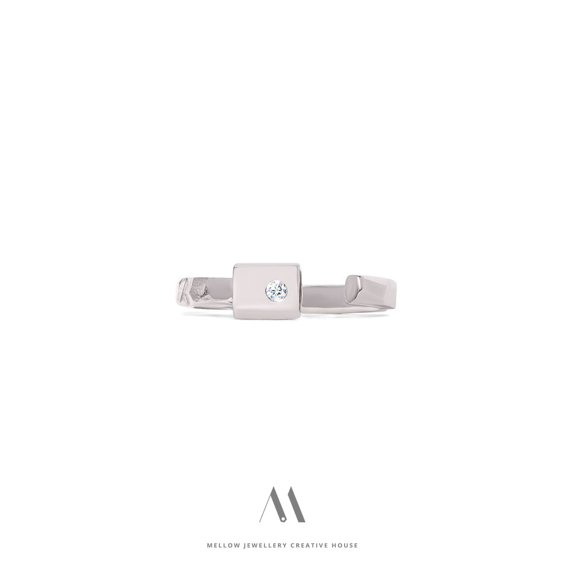 14k solid gold Diamond pinky ring R5/AuP10 - Mellow Jewellery Creative House