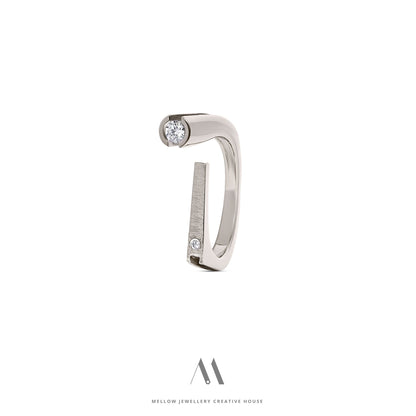 14k solid white gold Diamonds ring CMR/250 - Mellow Jewellery Creative House