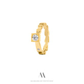 14k solid yellow gold Diamonds ring CMR/249 - Mellow Jewellery Creative House