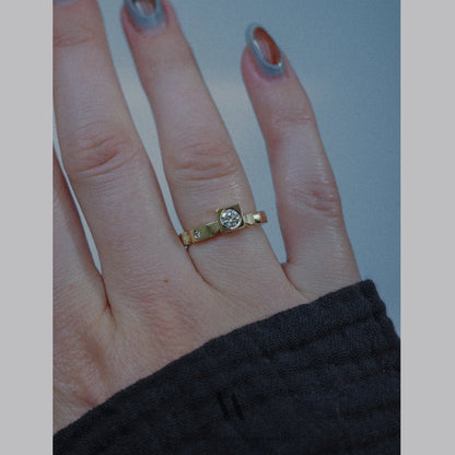 14k solid yellow gold Diamonds ring CMR/249 - Mellow Jewellery Creative House