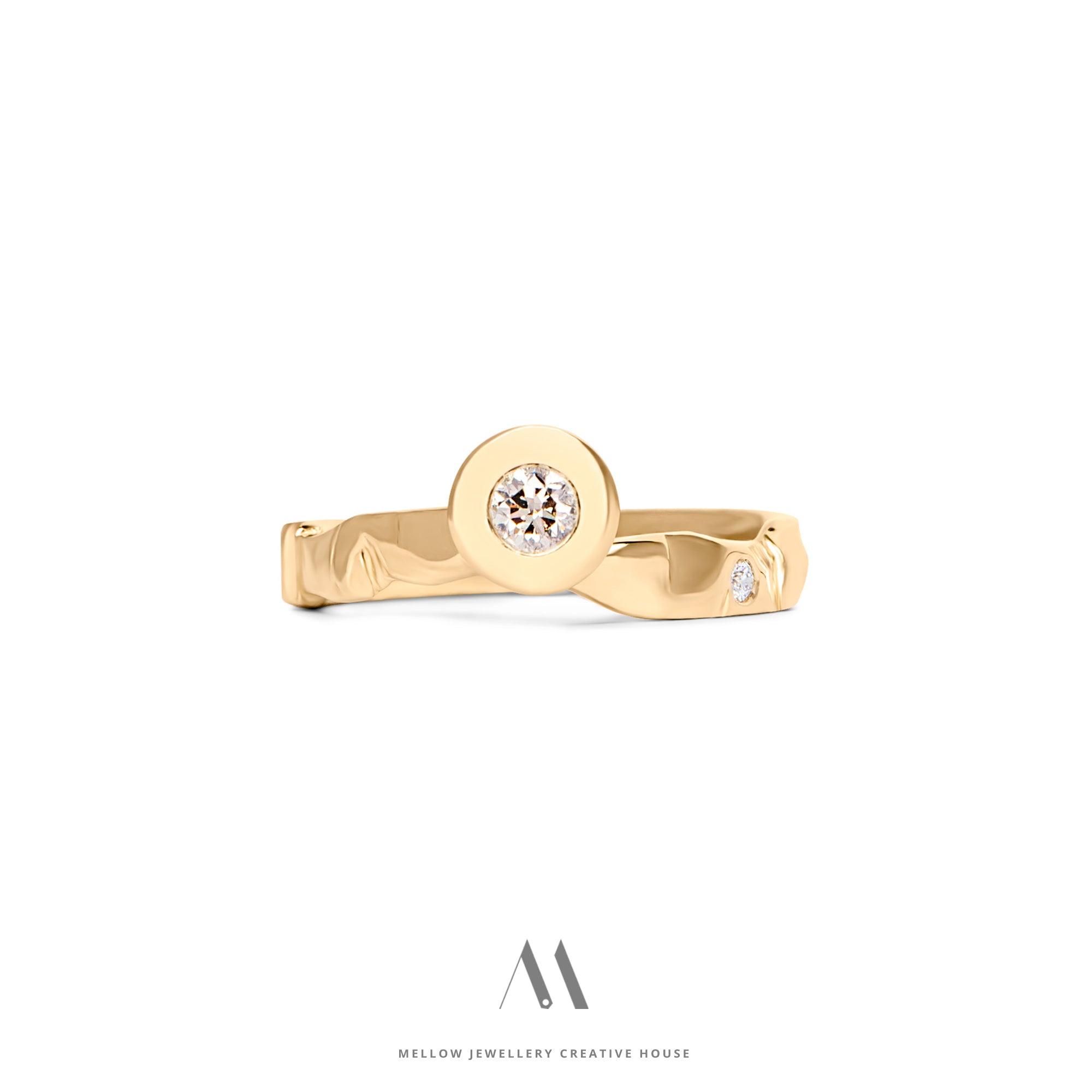 14k solid yellow gold Diamonds ring CMR/156