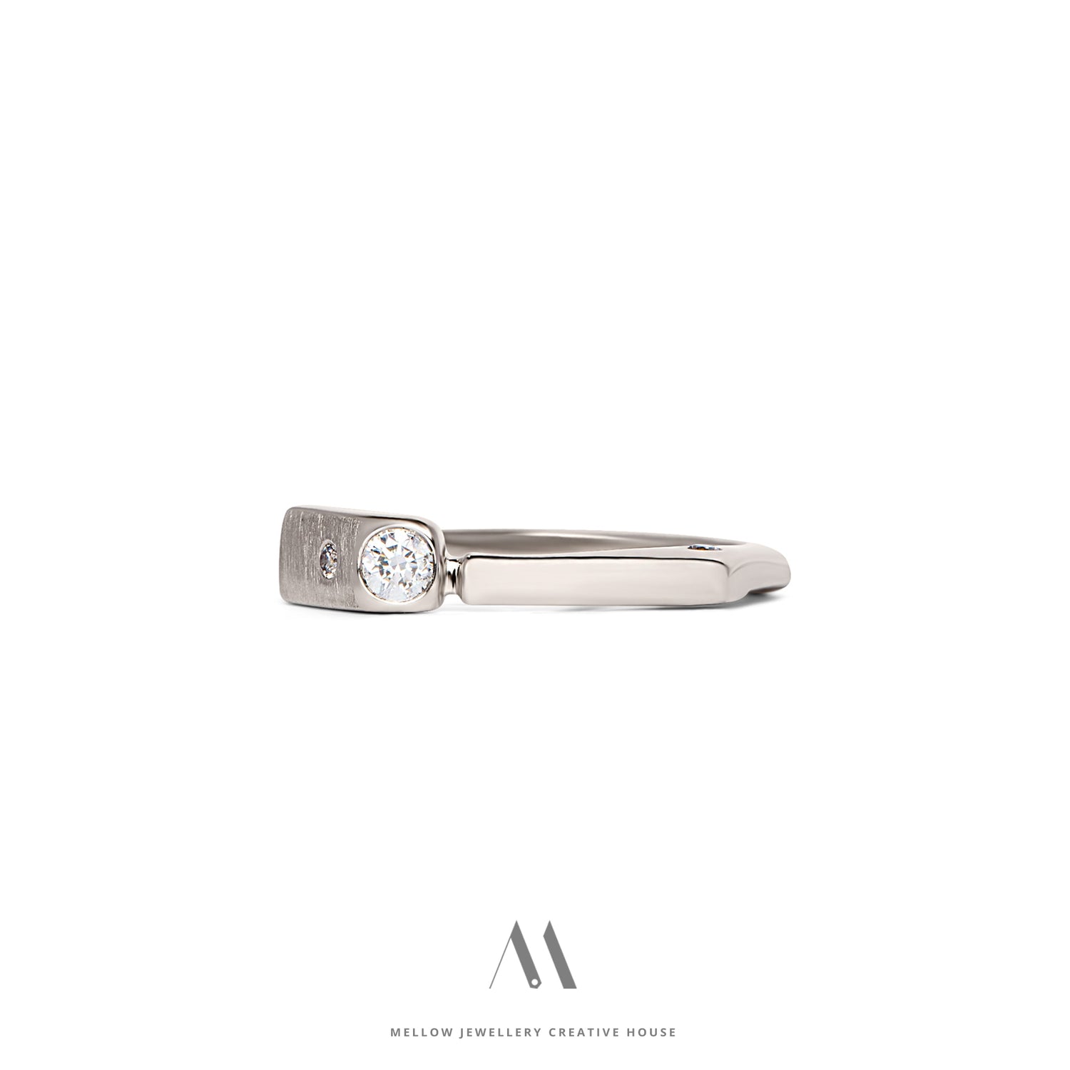 14k solid white gold Diamonds ring CMR/159