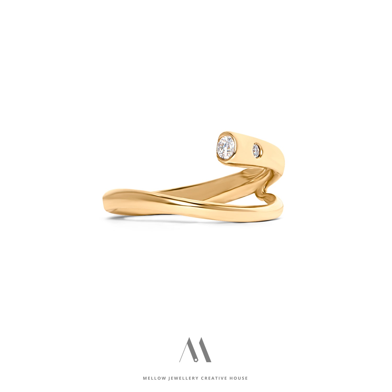 14k solid yellow gold Diamonds ring CMR/79