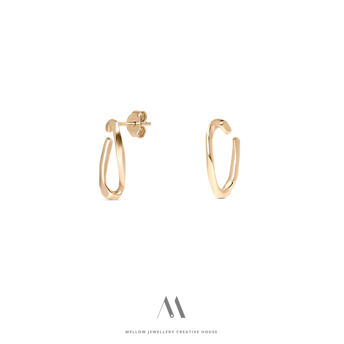 Solid gold stud earrings E3/Au21