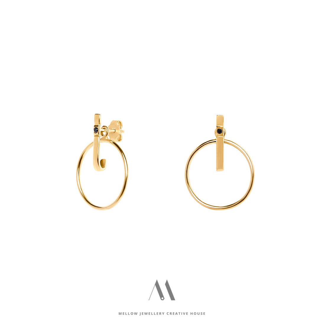 Solid gold Diamonds earrings E3/AuD43