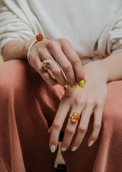 Baltic Amber sterling silver ring R5/A06