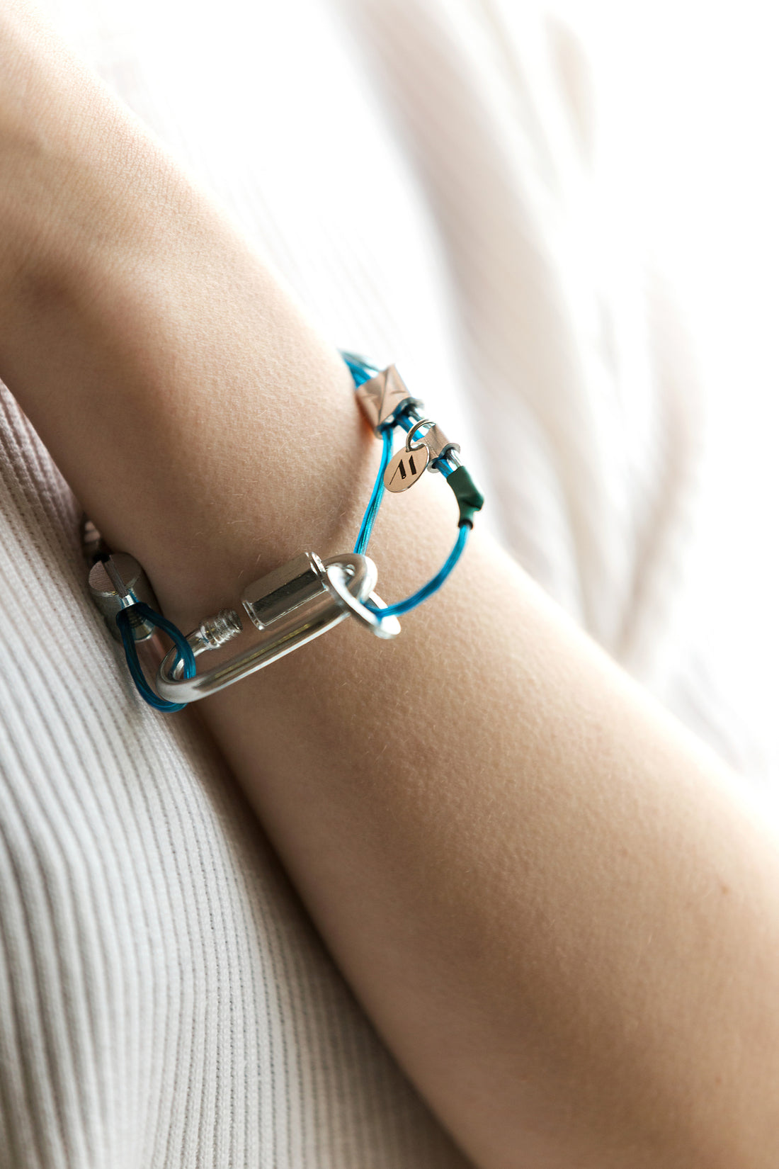 metal bracelet with metal silver details