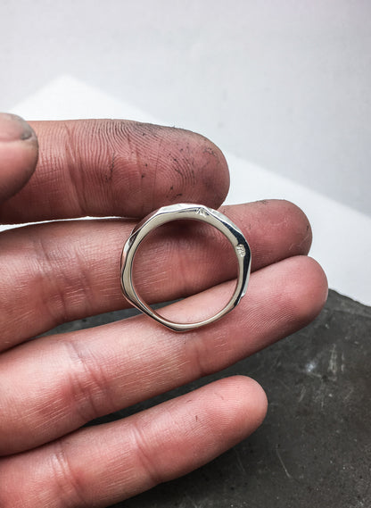 contemporary silver ring